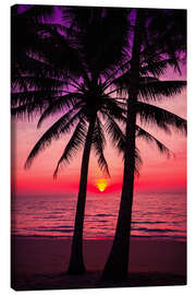 Canvas print  Palm trees and tropical sunset