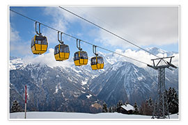 Poster  Cable car in the Alps