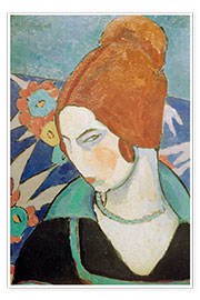 Posterlounge Cuadro de PVC 30 x 40 cm Jeanne Hebuterne in a Large Hat de Amedeo Modigliani/Bridgeman Images