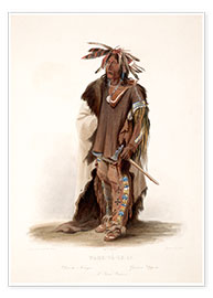Poster  wahk ta ge li a sioux warrior - Karl Bodmer