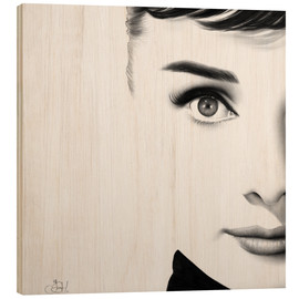 Wood print  Audrey Hepburn - Ileana Hunter