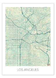 Poster  Los Angeles Map Blue - Hubert Roguski