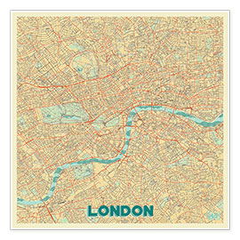 Poster London Map Retro