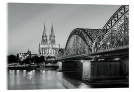 Acrylic print  Cologne at night, black and white - Michael Valjak