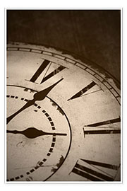 Poster  picture of an old vintage clock