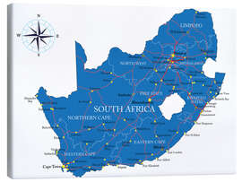 Canvas print  Karte Südafrika