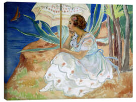 Canvas print  Young woman with an Umbrella, Saint Maxime - Henri Lebasque