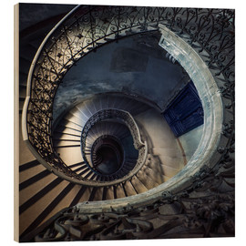 Wood print  Old beautiful spiral staircase - Jaroslaw Blaminsky