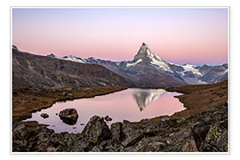 Poster Matterhorn reflected in Lake Stellisee, Switzerland