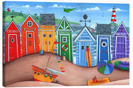 Canvas print  Beach hut rainbow scene - Peter Adderley