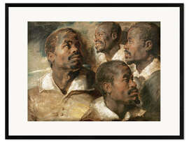 Framed art print  Four Studies of a Head of a Man - Peter Paul Rubens