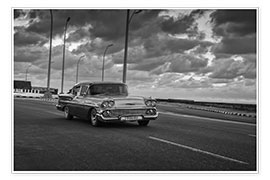Poster  Classic Cuban Car in black and white - Alex Saberi