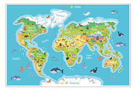 Poster World Map - Italian