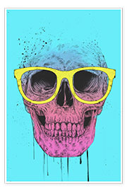 Poster  Pop art skull with glasses - Balazs Solti