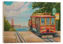 Wood print  To Golden Gate Bridge - Georg Huber