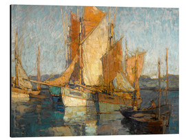 Aluminium print  Sailboats in harbor - Edgar Alwin Payne