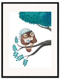 Framed art print  sleepless owl - Leonora Camusso