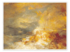 Poster  Fire at sea - Joseph Mallord William Turner