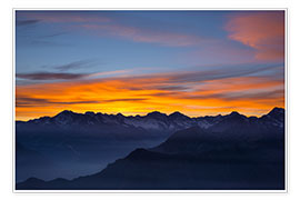 Poster  Colorful sky at sunset over the Alps - Fabio Lamanna