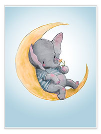 Poster  Elephant in the moon - Eve Farb