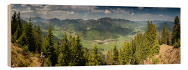 Wood print  Panoramic View of Jachenau Valley, Bavaria, Germany - Markus Ulrich