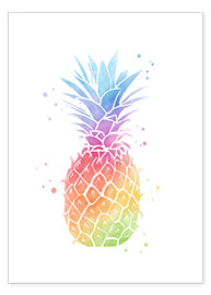 Poster  Rainbow Pineapple - Mod Pop Deco