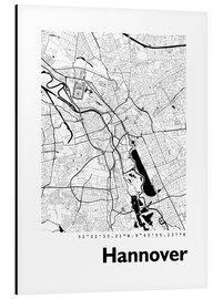 Aluminium print  City map of Hannover - 44spaces