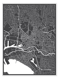 Poster  Melbourne Australia Map - Main Street Maps