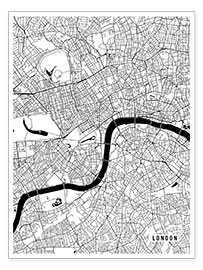 Poster  London England Map - Main Street Maps
