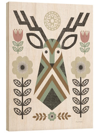 Wood print  Folk Lodge Deer - Michael Mullan