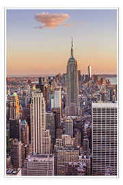 Poster Manhattan skyline, Empire State Building, sunset