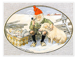 Poster  Pipe smoking dwarf - Jenny Nyström