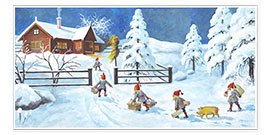 Poster  Winter Landscape with Nisse - Jenny Nyström