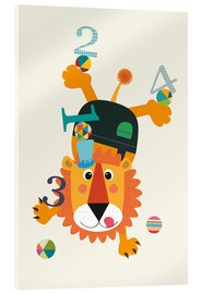 Acrylic print  Colourful counting lion - Jaysanstudio