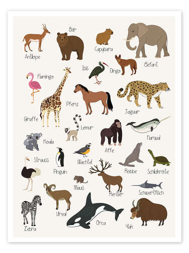 Poster Favorite animals (German)