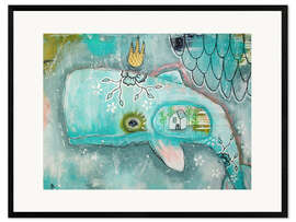 Framed art print  Little whale in the ocean of dreams - Micki Wilde