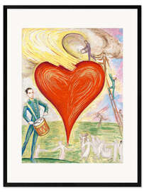 Framed art print  A heart in flames - Nils von Dardel