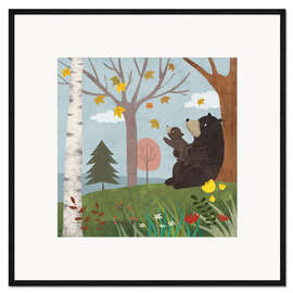 Framed art print  Bear autumn - Lucy Barnard