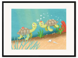 Framed art print  Two turtles - Julia Reyelt