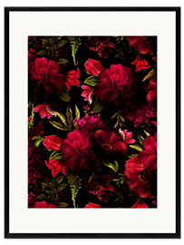 Framed art print  Dark red vintage roses - UtArt